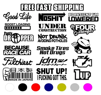 

For 1Set JDM 10 RANDOM CAR STICKER DECAL PACK LOT BOOST RACING FUNNY TUNER LOW Car Styling