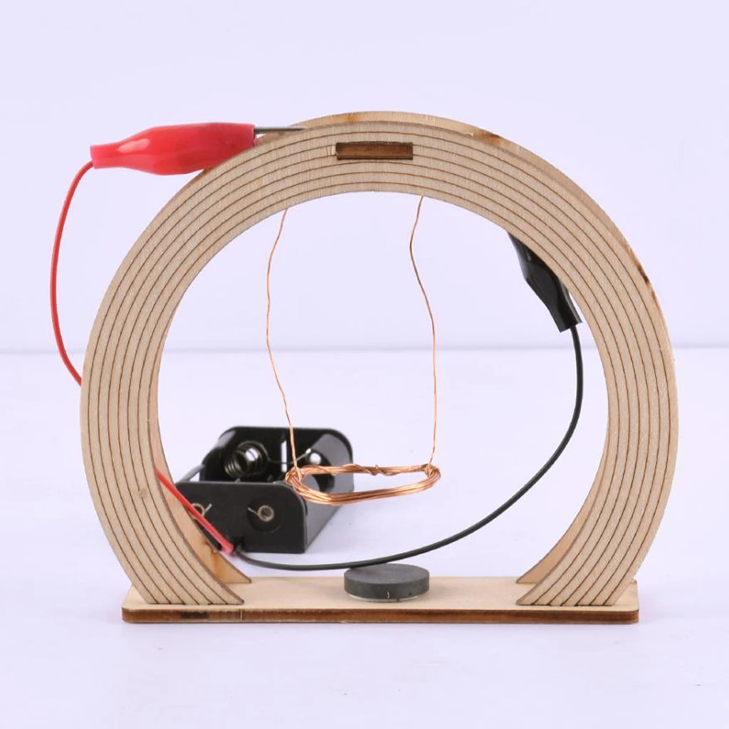 Wooden DIY Science Electromagnetic Swing Toy Experiment Kits for Children