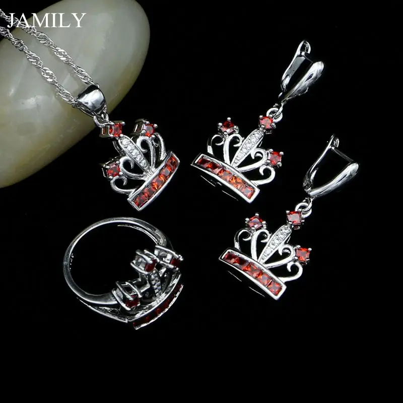 JAMILY 925 Silver Bridal Jewelry Sets For Women Decoration Engagement Earrings/Pendant/Ring/Necklace Set | Украшения и аксессуары