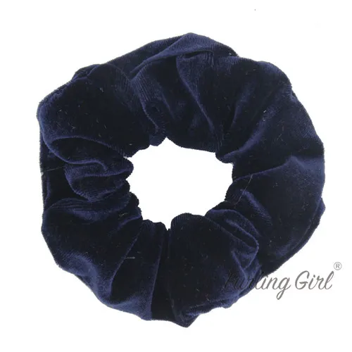 Меховые резинки для волос Gilr, 1 шт., большие размеры, корейские Бархатные резинки для волос, держатель для хвоста, Пело, резинка для волос с хвостом пони - Цвет: Navy Blue