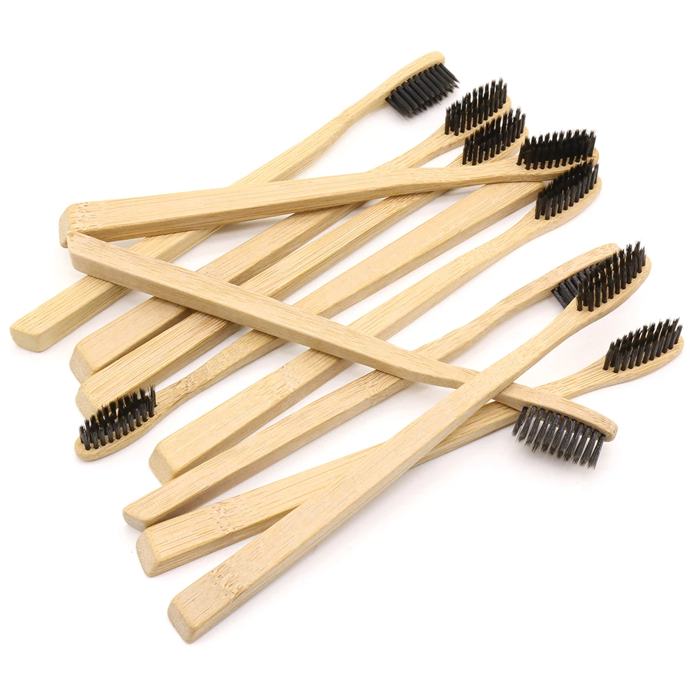 DR.PERFECT 50 PCS/lot Square Bottom Bamboo Toothbrush Wholesale Eco