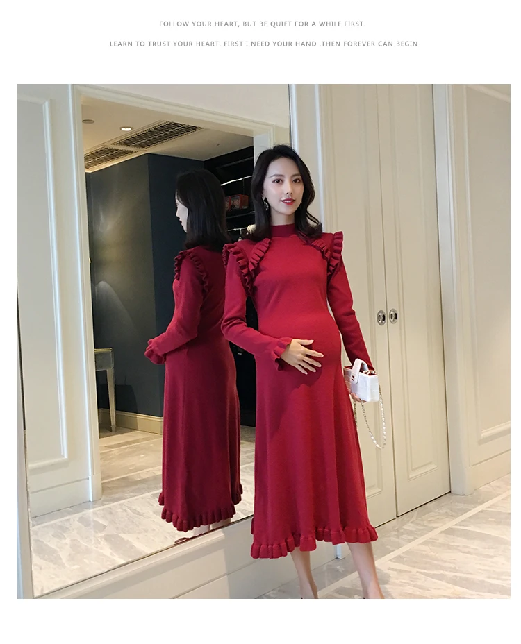 Abiti premaman abito invernale maglieria gravidanza manica lunga taglie  forti abiti felpa per donna abiti gravidanza|Dresses| - AliExpress