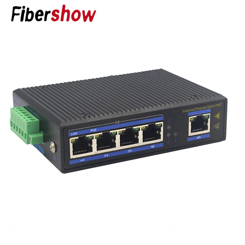

5 Port Industrial Ethernet Network Switch 10/100/1000m Signal Strengthen DIN Rail Type