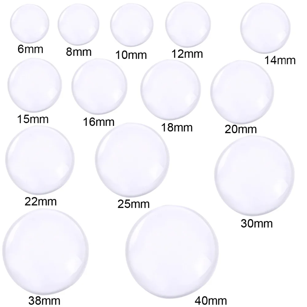 6mm Round Cabochons Transparent Glass Clear Flat Back (4)