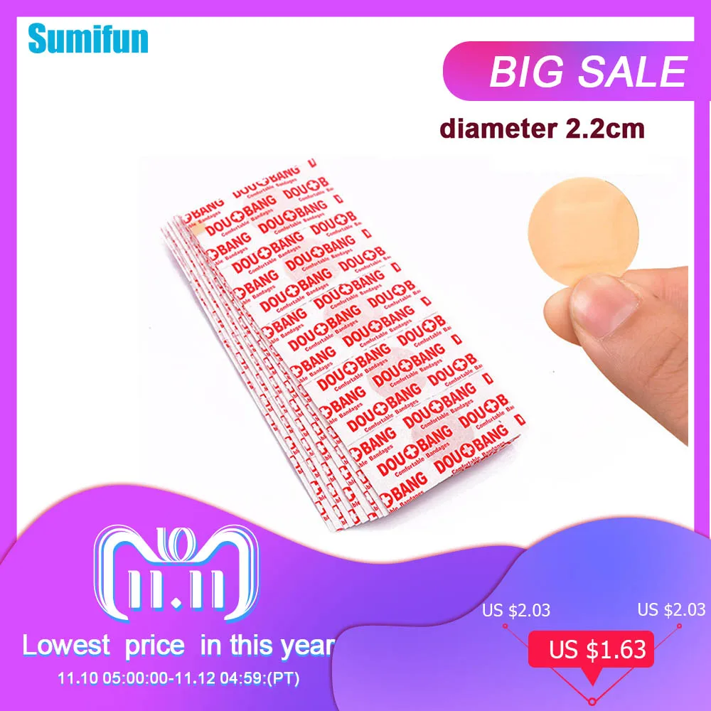 100Pcs/Lot Round Band Aid Wound Plaster Sterile Hemostasis Stickers First Aid Dressings Healing Wounds Adhesive Bandage C694 100Pcs/Lot Round Band Aid Wound Plaster Sterile Hemostasis Stickers First Aid Dressings Healing Wounds Adhesive Bandage C694