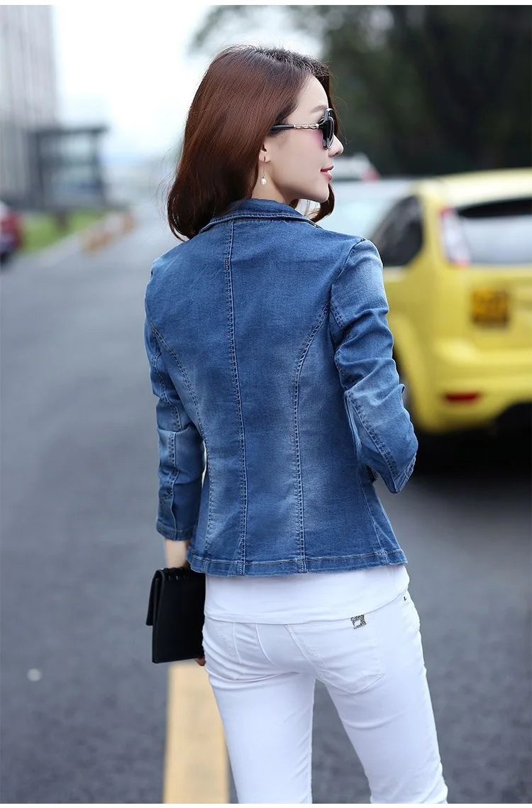 YAGENZ, джинсовая куртка для женщин, весна-осень, пальто и куртки, женская джинсовая куртка, Женская темпераментная Синяя Женская куртка, короткий топ 503