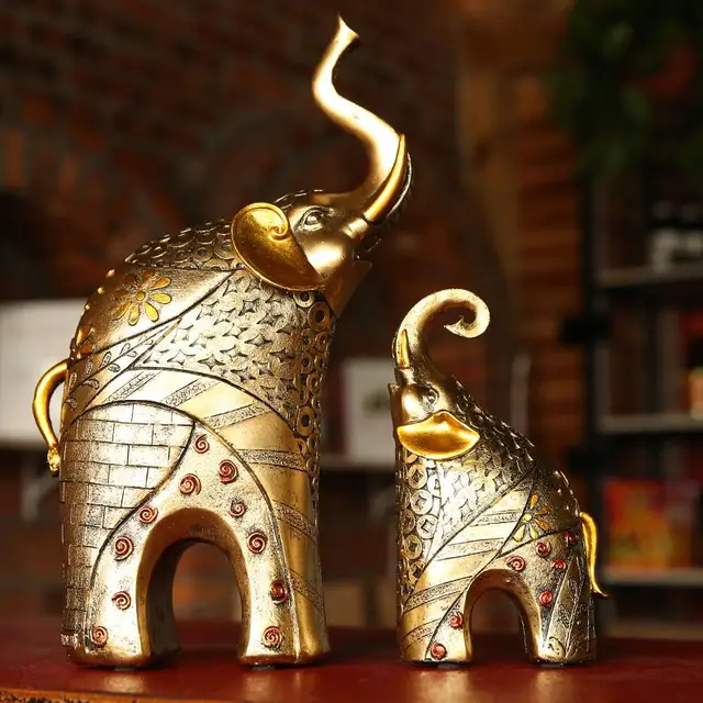 Elephant Decoration European Statue Animal Ornaments Home Elephant Decoration European Statue Animal Ornaments Home Decor Lucky Living Room Cabinets Wedding Gifts