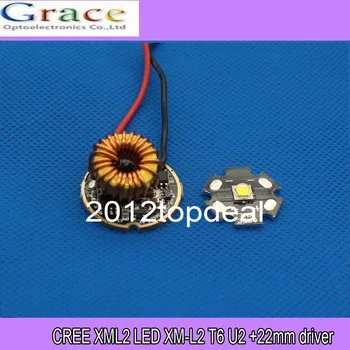 

CREE XML2 LED XM-L2 T6 U2 10W WHITE Neutral White Warm White LED Emitter 20MM Aluminum PCB+Input 12V LED driver
