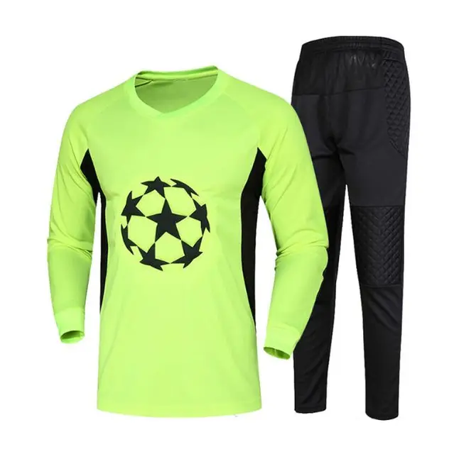 Men Soccer Goalkeeper, Male Long Sleeve Sponge Protective Sportsuit