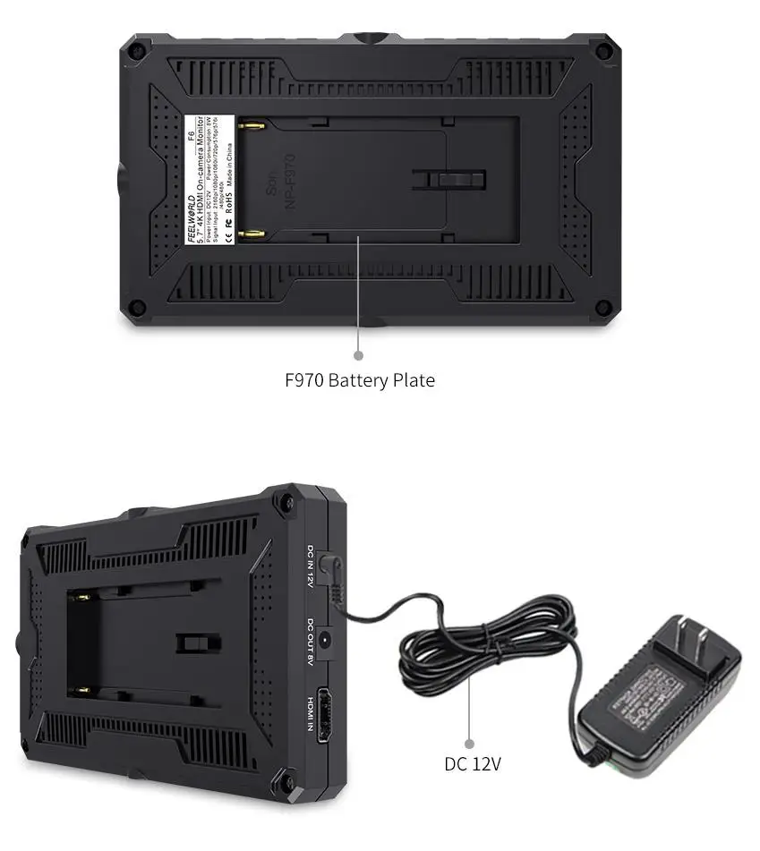 FEELWORLD F6 5,7 дюймов FHD ips на камере 4K HDMI монитор с Поворотный кран и 8 В DC Выход питания