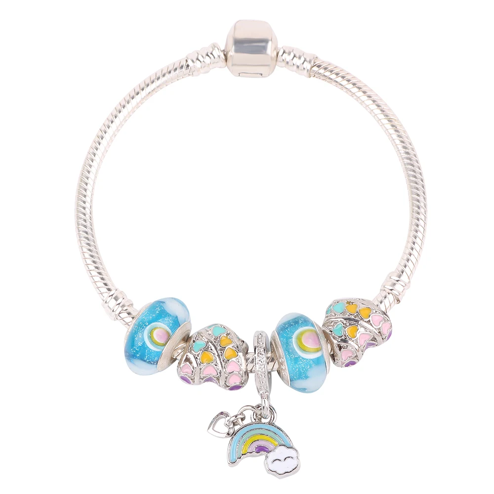 

AIFEILI Europe Small Clear New Type Of Rainbow Beads Series DIY Bracelet For Women Jewelry High Quality Gift