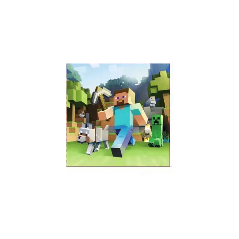 

20PCS/LOT MINECRAFT NAPKINS KIDS BIRTHDAY PARTY FAVORS MINECRAFT PAPER NAPKINS DISPOSABLE TABLEWARE MINECRAFT TISSUES