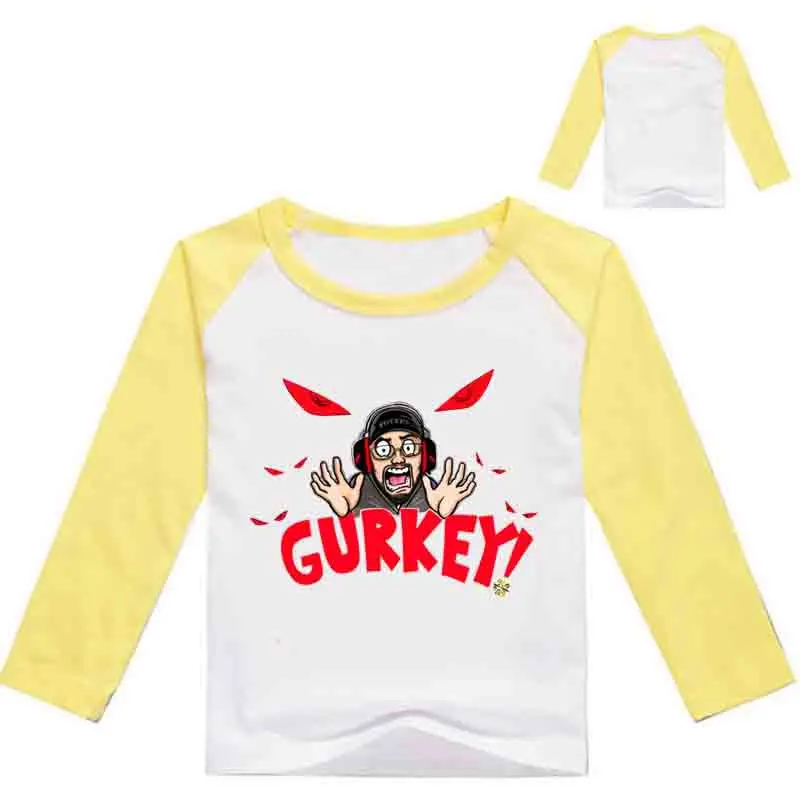 

Cartoon t-shirt baby boy clothes Cotton top Net red playing game GURKEY FUNnel Vision FGTeeV Family Gaming black kids t-shirt