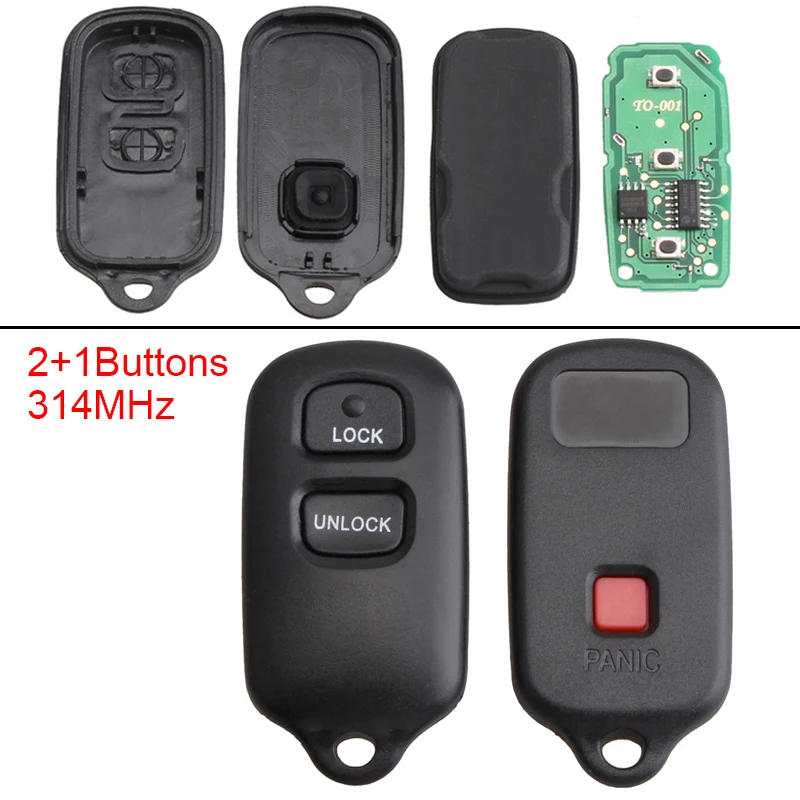 

314MHz 2 Buttons Car key replacement Keyless Uncut Flip Remote Key Fob HYQ12BBX HYQ12BAN HYQ1512Y RSS-210 for 2000-2008 Toyota