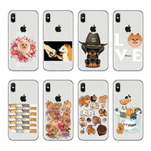 Pomeranian cao bonito Caso Capa Dura para o iPhone Da Apple X XS Max XR 6 7 8 Plus alem de 5 10 de Casos de Telefone Coque