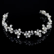 Свадебная лента для волос жемчужная кристальная повязка на голову Свадебные аксессуары украшение в виде диадемы