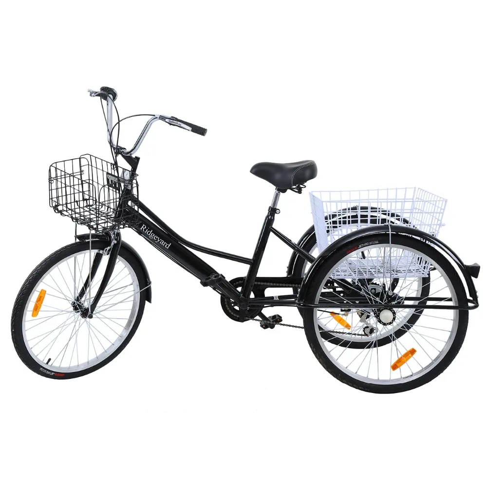 3-Rad-Dreirad für Erwachsene 6 Geschwindigkeit-Fahrrad Trike Cruise 26" mit Korb 