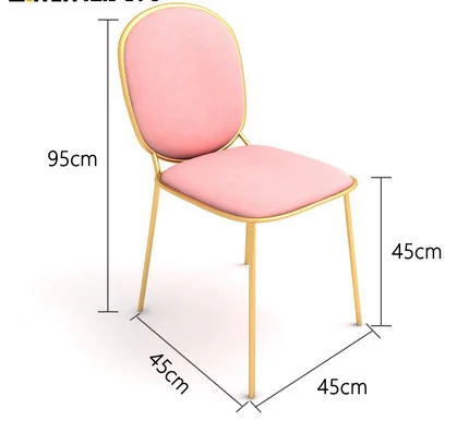 Princess bar chiar Bar stool Flannelette cushion backrest refreshing net red ins dessert restaurant economical Nordic chair - Цвет: B style pink cushion