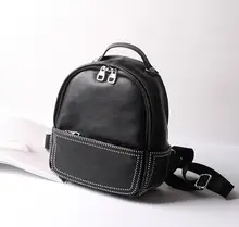 Роскошные дизайнерские женские Малый Sacs à DOS реального Cuir véritable женские рюкзак Топ Слои коровьей девушки школьная сумка Mochila