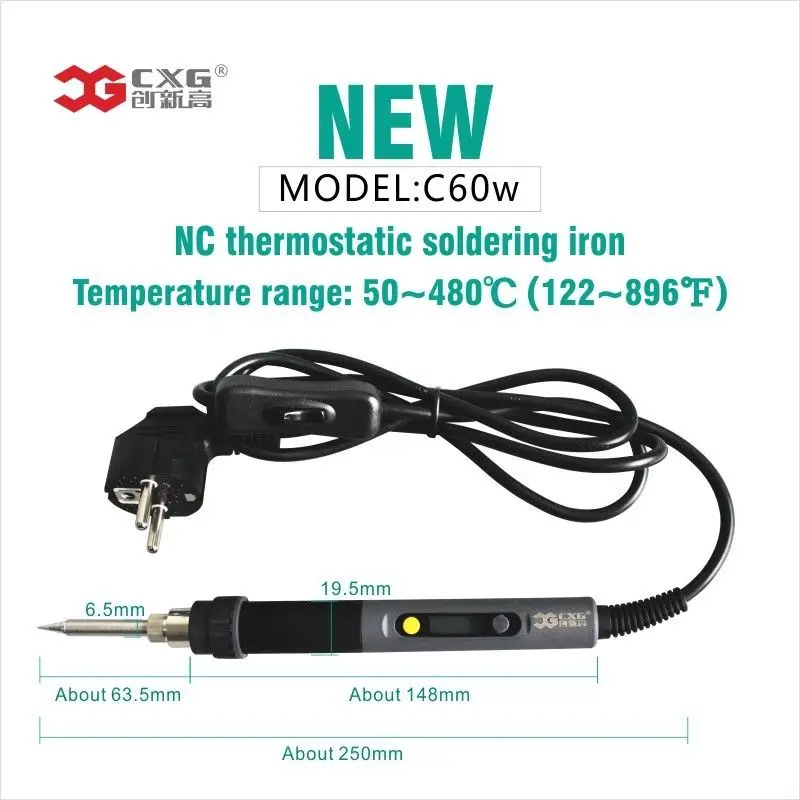 ЕС США plug lcd Цифровой Регулируемый NC термостат Электрический паяльник CXG C60W C90W C110W для эффективной сварки ремонтных инструментов