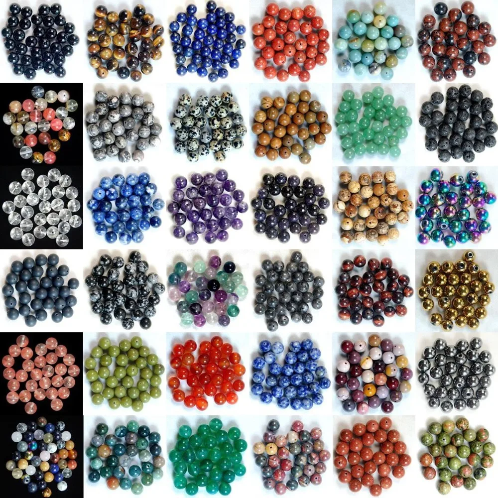 4MM 6MM 8MM 10MM Wholesale Lot Natural Stone Gemstone Round Spacer Loose Beads