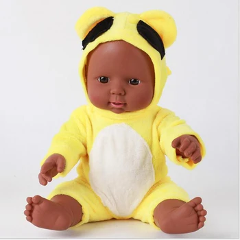 

Yellow Clothes 12''30cm African Newborn Reborn Baby Dolls Soft Vinyl Children Kids Cheap Toys Christmas Gifts