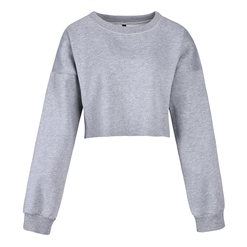 Sweatshirt sexy belly button Sweatshirt women clothes 2019 Cotton Solid color Oneck fleece vogue Sweatshirt New arrive fashion Sweatshirt sexy belly button Sweatshirt women clothes 2019 Cotton Solid color Oneck fleece vogue Sweatshirt New arrive fashion