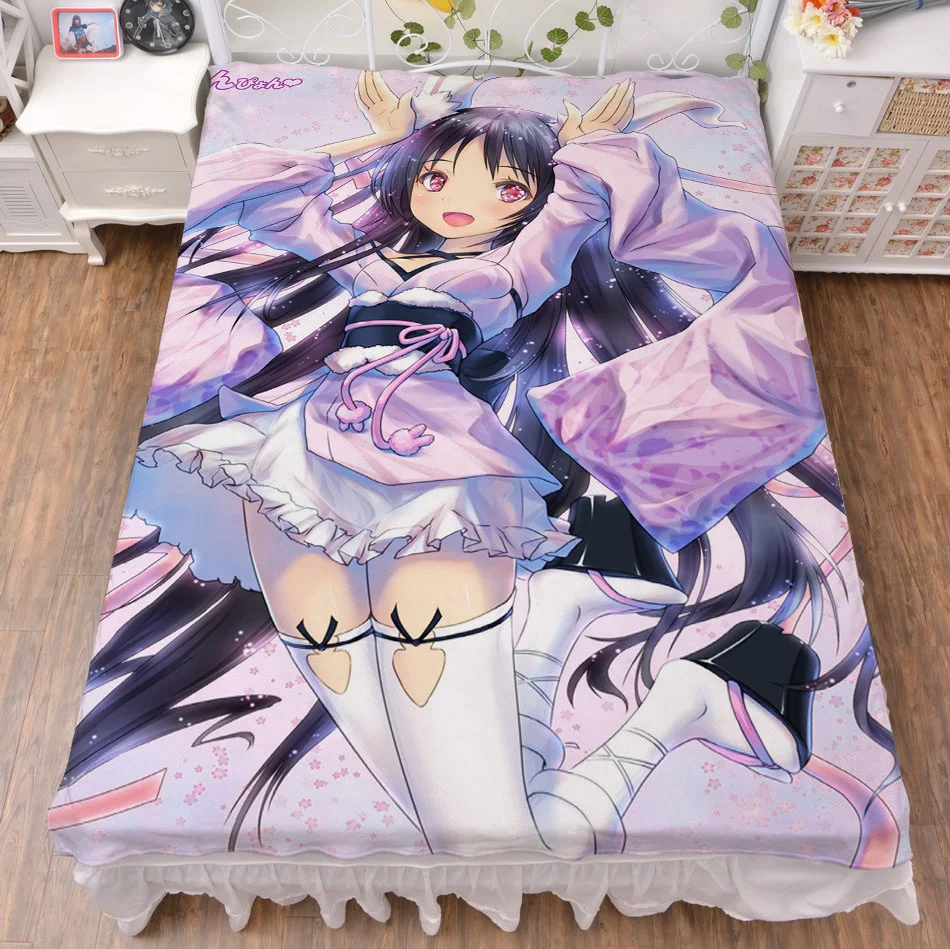 

Anime Cartoon Machine-Doll wa Kizutsukanai 2 Way / WT flat sheet bed sheet top sheet Christmas Gift 150*200cm No.004