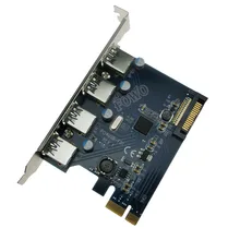 4 порта USB 3,0 PCI Express карта PCIe USB 3,0 хост-контроллер 4 x USB3.0 адаптер с 15pin SATA чип питания Fresco FL1100