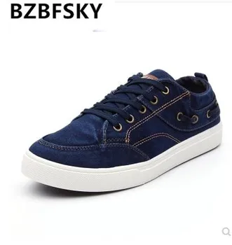 

BZBFSKY Men sneakers 2018 new arrivals Spring Autumn Slip-on canvas shoes men fashion breathable denim men shoes flat