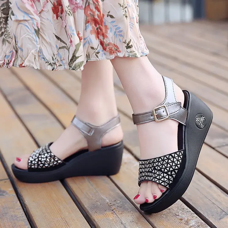 

Platform Sandals Wedges Shoes For Women Heels Sandalias Mujer Summer Shoes Clog Womens Espadrilles Women Sandals 5046