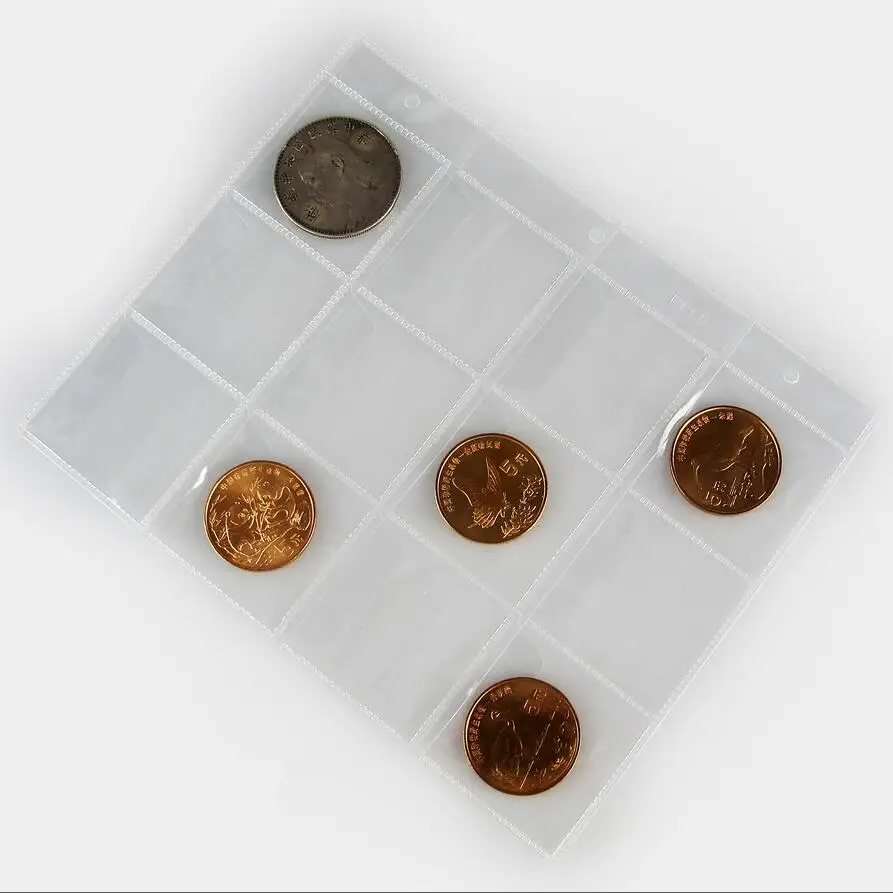 Coins Collection Album Coin Collection Album 3 Hole leather empty coin album paper money 20 sheets Commemorative Coin Collection album Folder