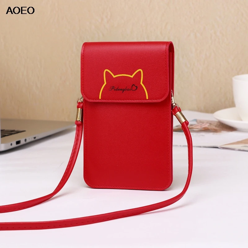 

AOEO Crossbody Mobile Phone Bag Women Mini Shoulder Bag Multifunctional Female Wallet All-match Portable Small Purse Pounch Girl