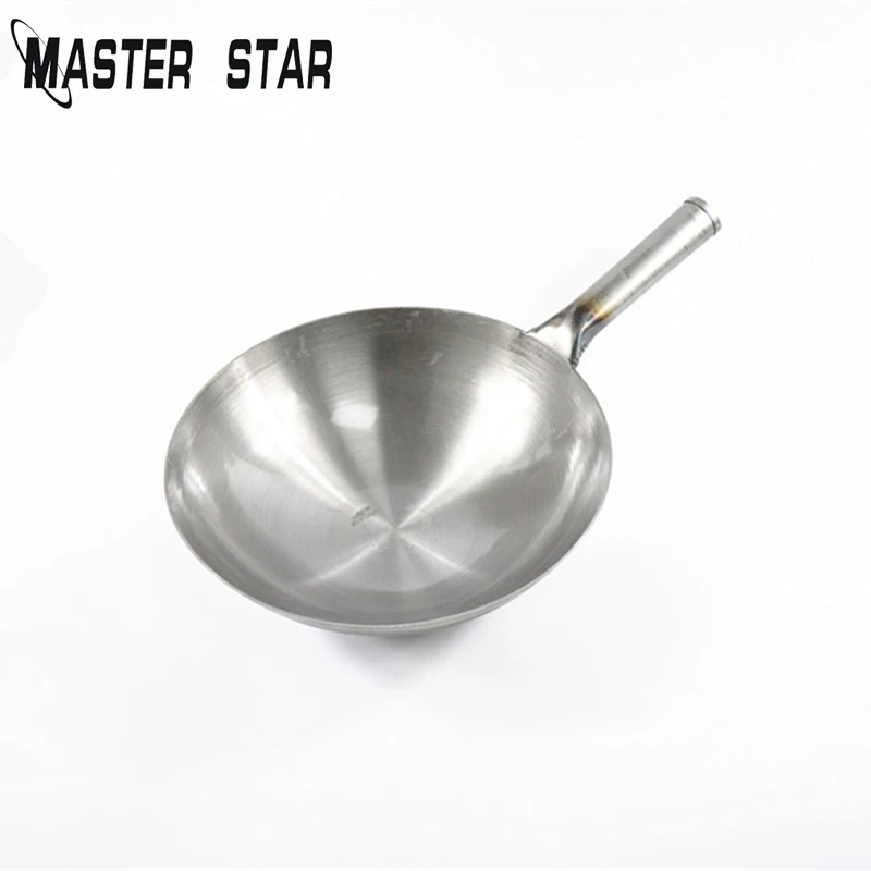 

Master Star 32/34/36CM Chinese Traditional Vintage Iron Wok Chef Only Manual Forging Woks Gas Cooker Round Bottom Wok