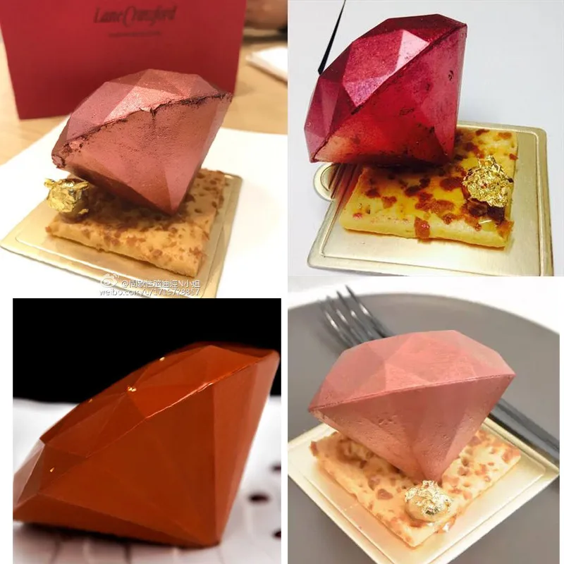 6 inch Diamond 3D Mousse Cake Mold White Silicone Mould Cake Decor Ice Cream Chocolate Cake Pans Wedding Cake Decoration Tools6
