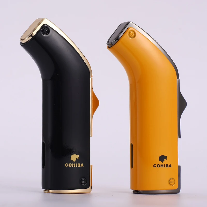 COHIBA гаджеты ветрозащитный 2 Факел струйный Пламя зажигалка для сигар острый