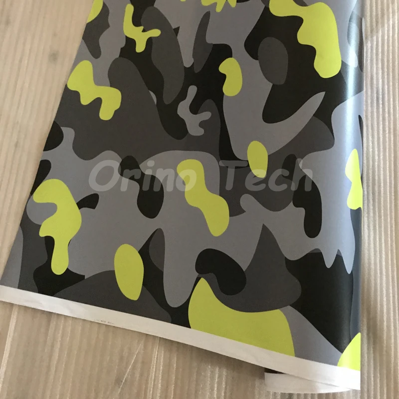 

Желтая черная камуфляжная пленка для автомобиля с воздушным пузырьком, автомобильная наклейка, камуфляжная виниловая пленка, размер: 5FTX16/32/49/65/82/98ft