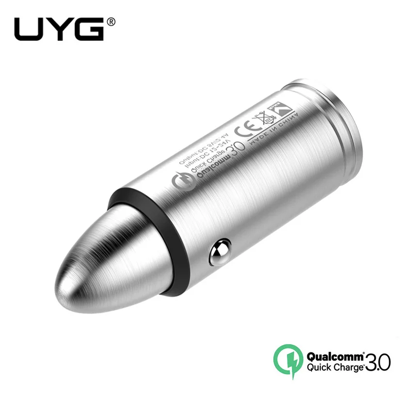 

UYG CC102 QC 3.0 car charger with USB Cable 1 Port Mini USB quick Charger for smart phone tablet PC vehicle traveling recorder