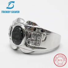 Серебро 925 ювелирные изделия мужские кольца мужские аксессуары бирюзовый драгоценный камень Природный Оникс Агат модное серебристое