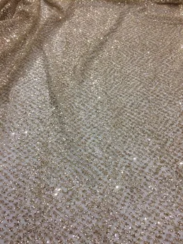 

fashion african glitter lace SH-488 fabric for party dress 5yard/lot embroidered tulle lace with glued glitter