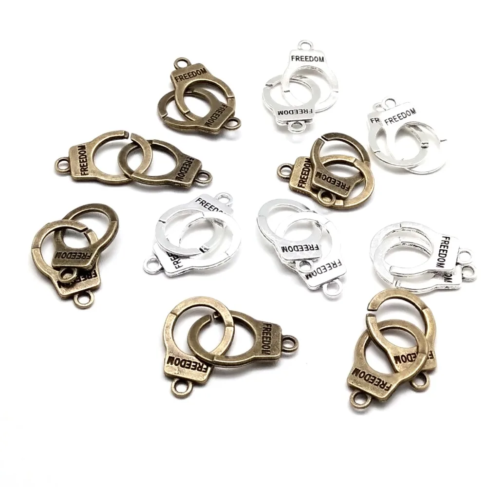 

10PCS 22mm Bracelet Clasp Hooks Handcuffs Antique Silver Bronze Plated Charms For Bracelet DIY Jewelry Accessories