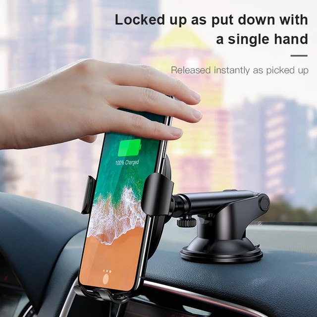 Baseus 2 in 1 Car Wireless Charger For iPhone X Xs Xr Samsung S9 Note 9 Phone Charger Fast Wireless Charging Phone Holder Stand 2