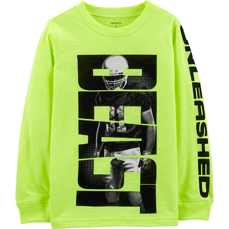 Carters/футболка для мальчиков коллекция 2019 года модная футболка с длинными