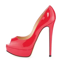 Sexy Super Thin High Heel 3.5CM Platform Bottom Shoes Peep Toe Women Genuine Patent Leather Pumps Nightclub Shoes C020A цена Sexy Super Thin High Heel 3.5CM Platform Bottom Shoes Peep Toe Women Genuine Patent Leather Pumps Nightclub Shoes C020A цены онлайн