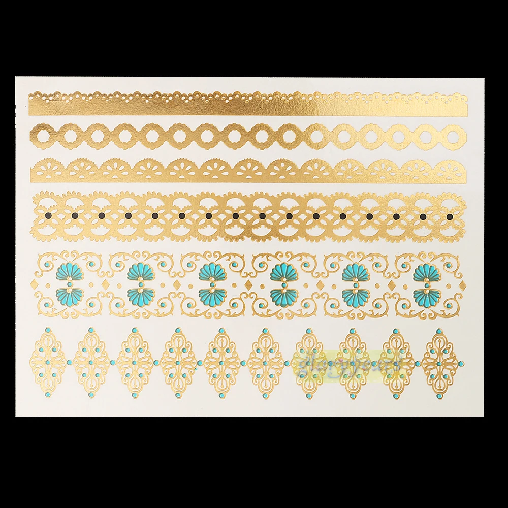 1PC Hot Flash Metallic Waterproof Tattoo Gold Silver Women
