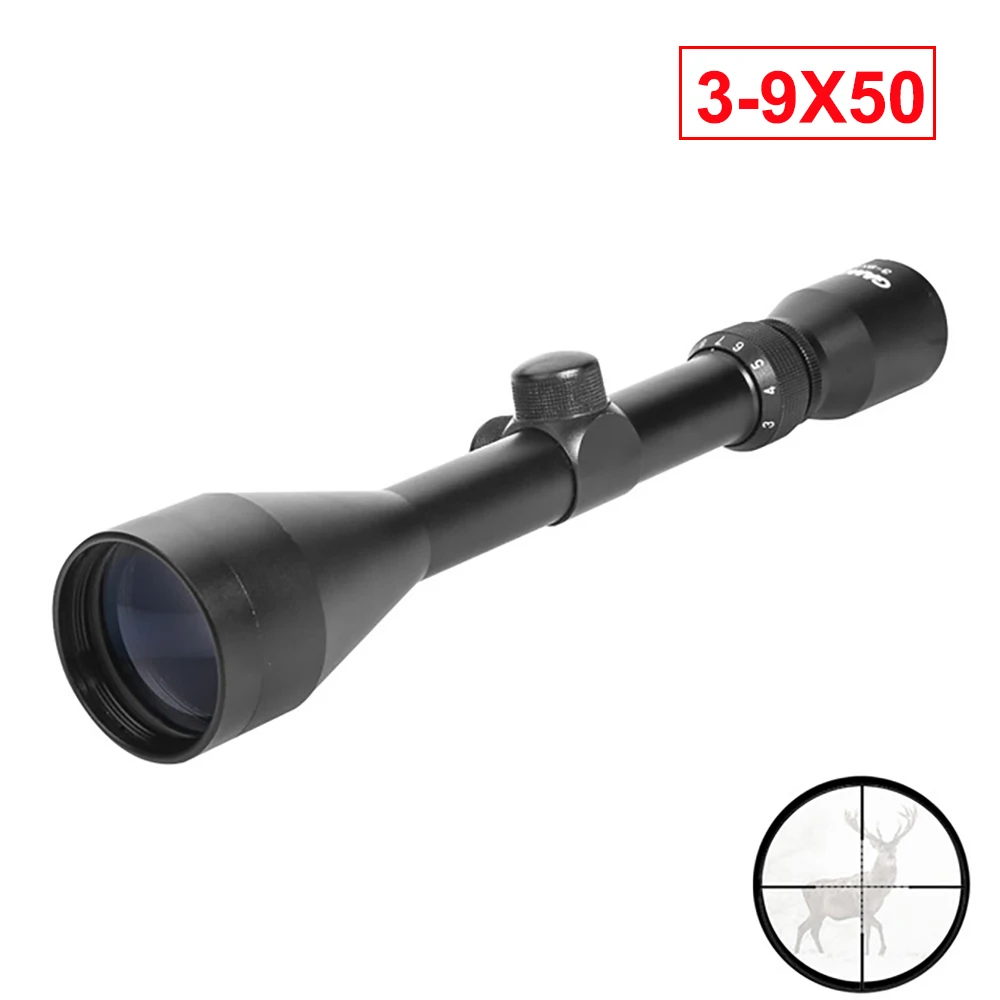 

3-9x50 Hunting Riflescope Long Eye Adjustable Tactical Optics Reticle Sight Scope Outdoor Airsoft Air Gun Rifle Scopes