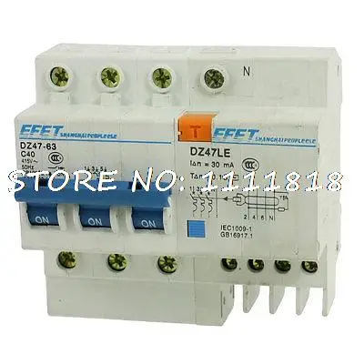 

DZ47-63 C40 AC 415V Mini Circuit Breaker + DZ47LE Earth Leakage Circuit Breaker