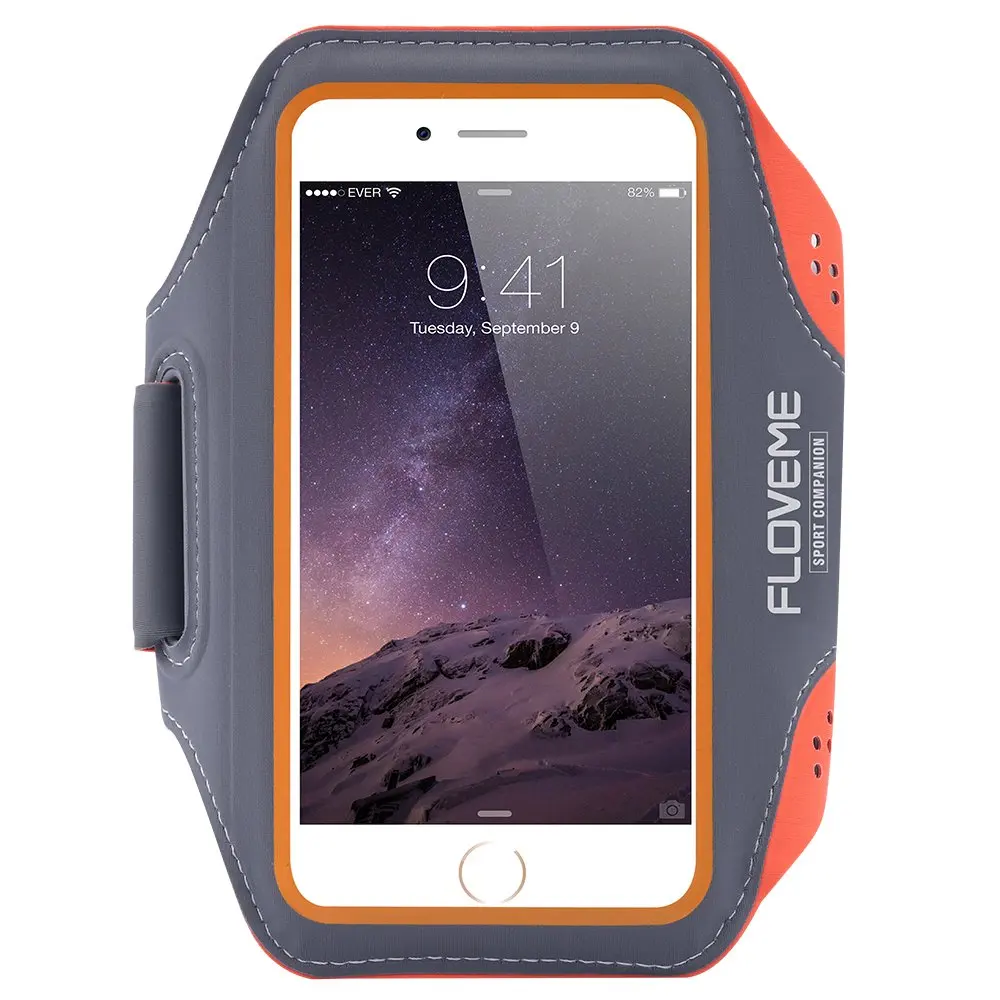 FLOVEME, Универсальный спортивный чехол на руку для бега, для samsung S10, S9, S8, Edge, для фитнеса, телефона, на руку, чехол для Xiaomi Redmi Note 7, 4 - Цвет: orange