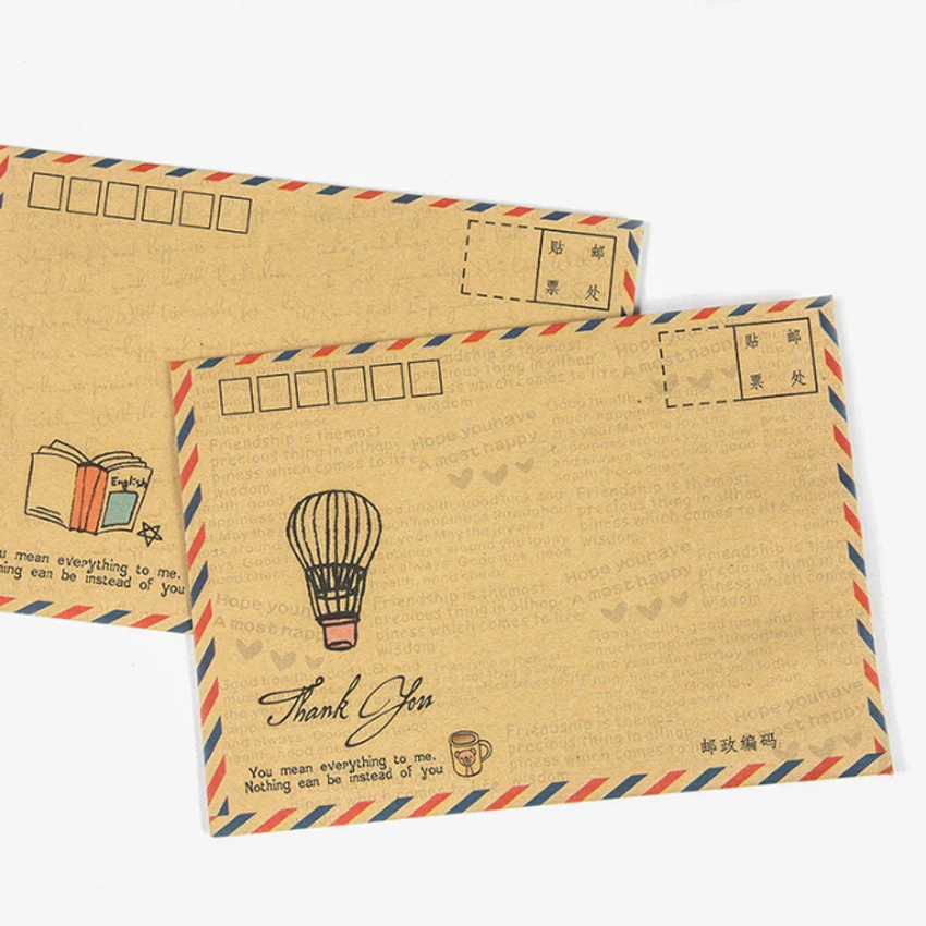 8 шт./лот прекрасный B6 Почтовые открытки бумага для писем Бумага крафт канцелярский конверт Подарочный конверт