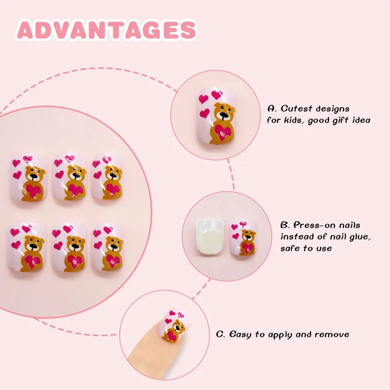 kids fake nails-C38-6